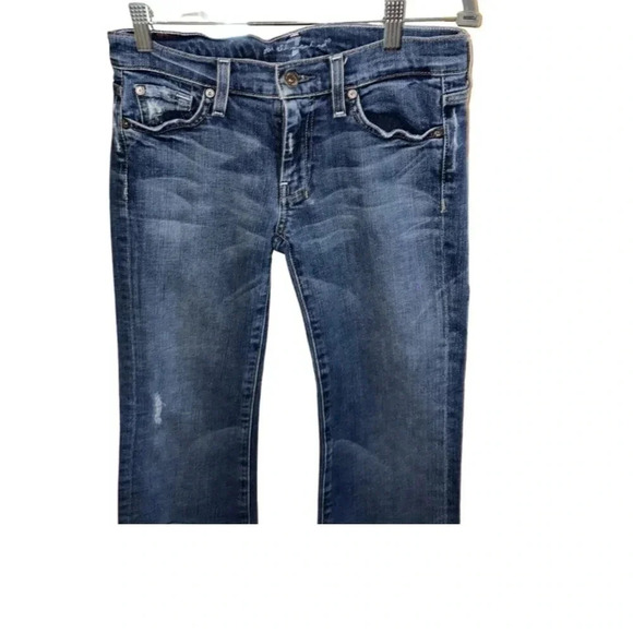 7 for all mankind Medium Wash Cropped Dojo Jeans Size 27 - Picture 3 of 9